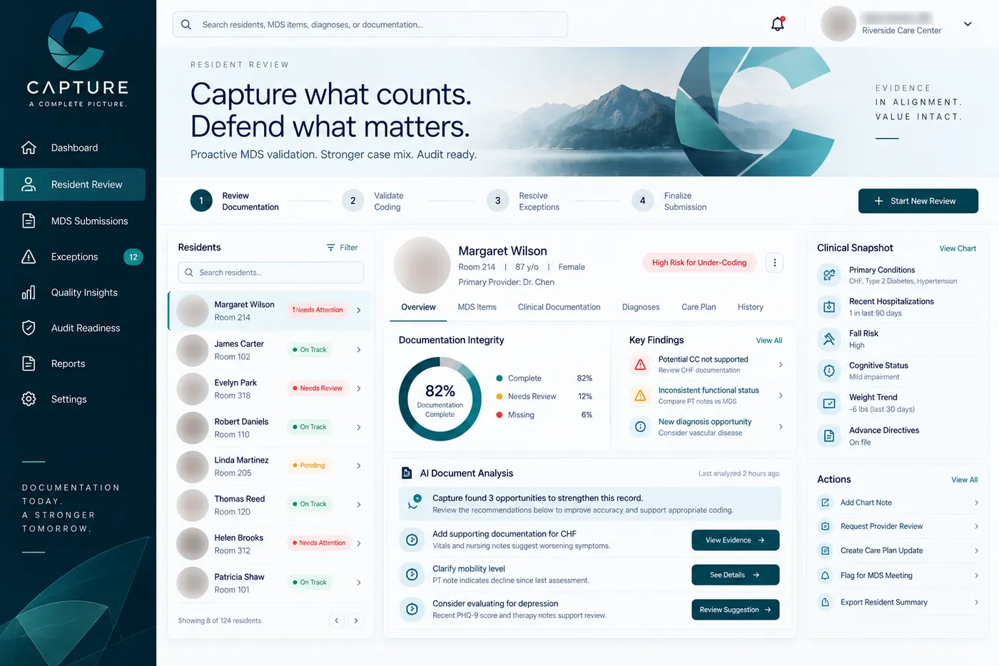 Example Capture screen: resident review